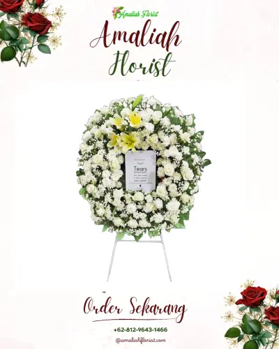 Krans Bunga Duka Cita di Tegal Tugu